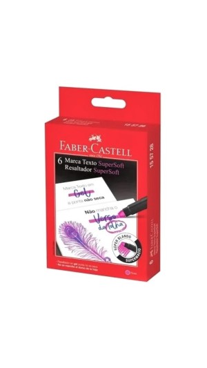 MARCA TEXTO GEL SUPERSOFT FABER-CASTELL CAIXA C/6 UNID.