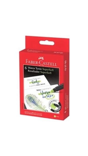 MARCA TEXTO GEL SUPERSOFT FABER-CASTELL CAIXA C/6 UNID.