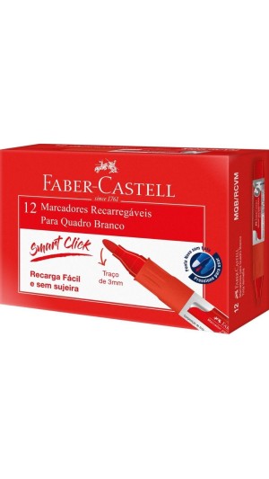 MARCADOR QUADRO BRANCO RECARR.SMART CLICK CAIXA C/12 UNID FABER CASTEL