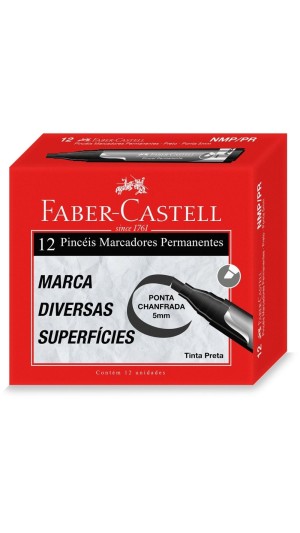 MARCADOR PERMANENTE 5MM FABER-CASTELL - CAIXA C/12 UNID.