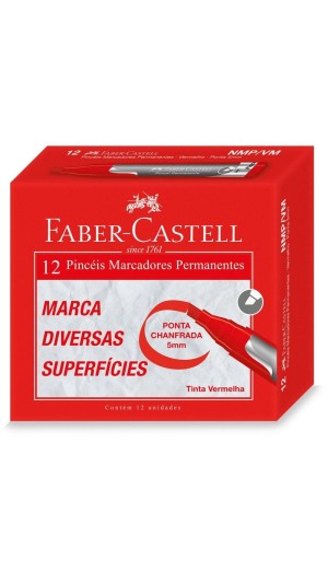 MARCADOR PERMANENTE 5MM FABER-CASTELL - CAIXA C/12 UNID.