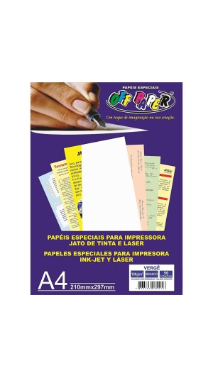 PAPEL IMP.VERGÊ 180G A4 210X297 PCT C/50 FLS OFF PAPER
