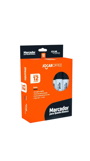 MARCADOR QUADRO BRANCO RECARREGÁVEL JOCAR OFFICE CAIXA C/12 UNID.